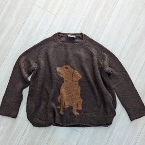 Wooden ships pullover dog lab knit sweater
